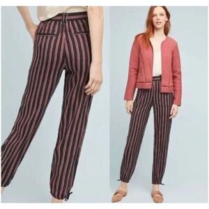 ANTHROPOLOGIE Striped Silky Ankle Tie Joggers XL